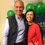 with wife Kate on election night