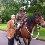 with Trooper John Donaldson and Sinai-Beth at Remembrance Day at Westbury cenotaph